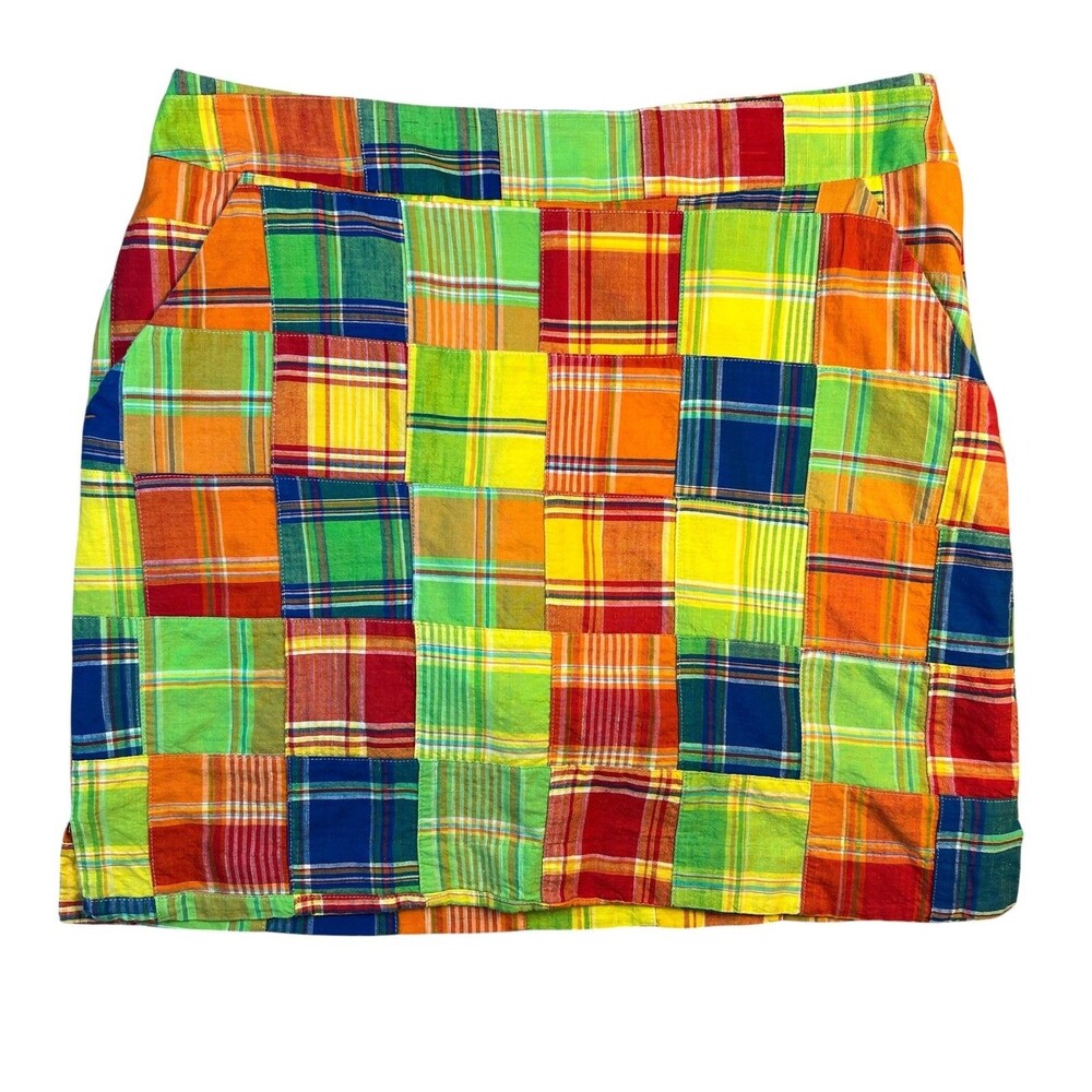 Loudmouth Ladies Madras Plaid Casual Golf Skort  Size 8  Club Skort  Resort